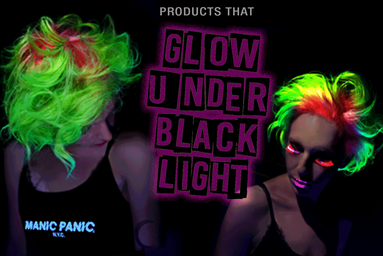 Manic panic glow in the dark pink hair dye  Dark hair dye, Glow hair, Neon  hair color