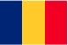 Flag of Romania with vertical stripes of blue, yellow, and red.