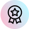 Star award icon in a circle, representing excellence and success and the 2002 Crain's Small Business Award