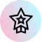 A star icon on a vibrant pink and blue background, representing peta2 star.