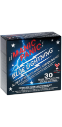 A box of Manic Panic Bleach Kit Blue Lightning super strength hair lightening kit with a strength of 30 vol.