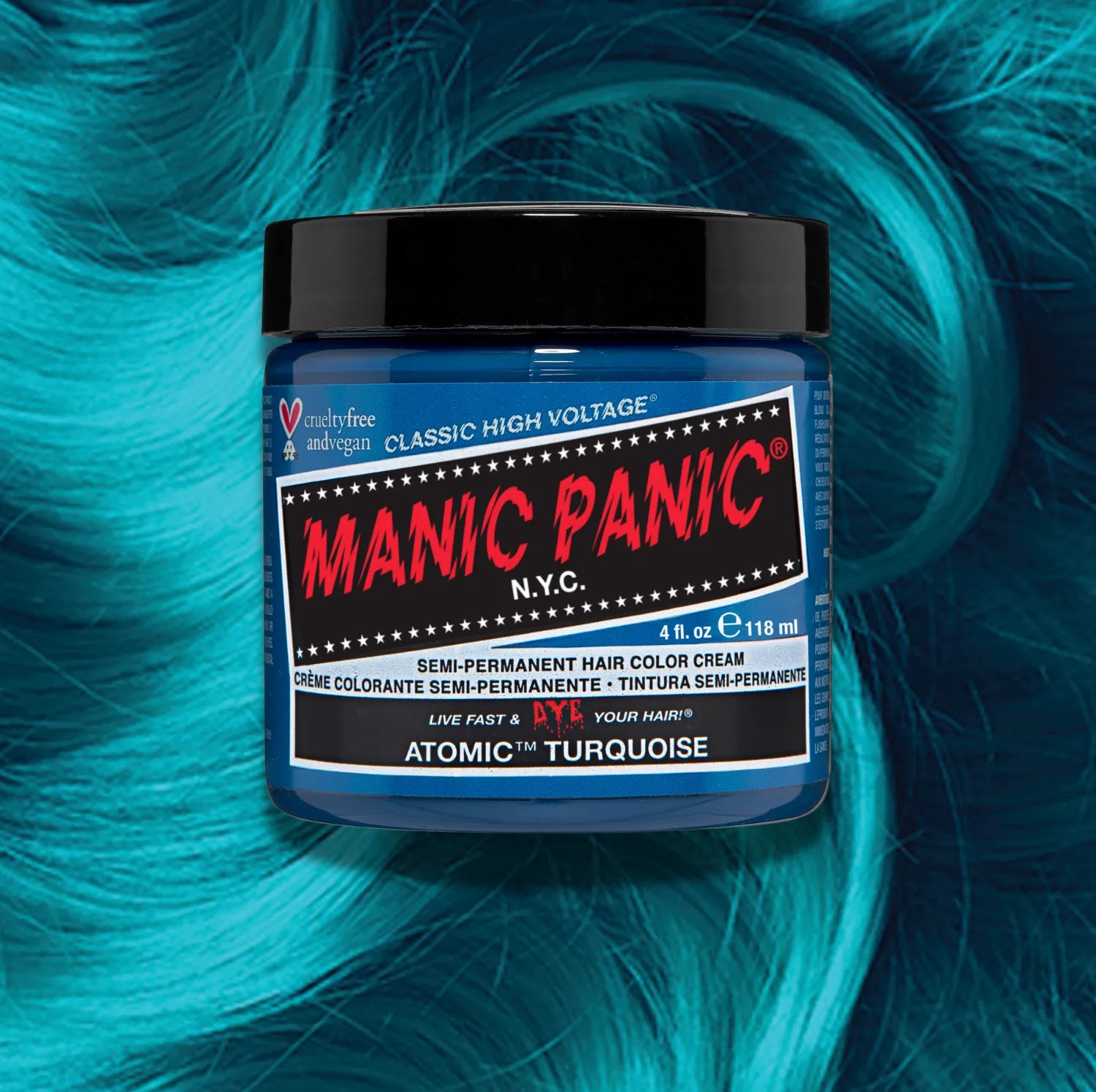 Atomic Turquoise™ Hair Dye | Neon Aqua Blue | Manic Panic - Manic Atomic Turquoise™ Hair Dye | Neon Aqua Blue | Manic Panic - Manic