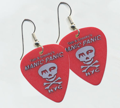 Guitar Pick Earrings with Skull Logo Assorted Colors