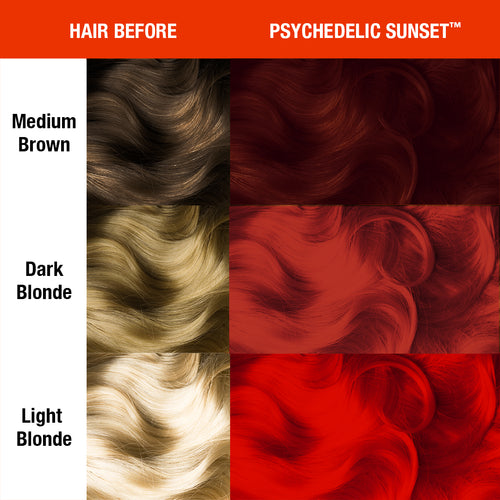 manic panic electric tiger lily on dark hair Psychedelic Sunset®