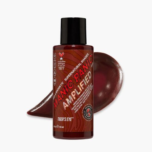 Manic Panic Amplified hair color bottle with swatch on a white background