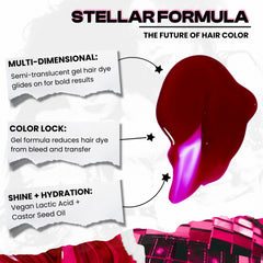 Manic Panic Inter-GEL-actic™ Hair Color Kit Pink Warrior gel hair dye swatch showing electric pink semi-permanent color formula texture