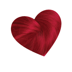 Hair swatch of Love Color™ Rock Me Red, vibrant red hair results.