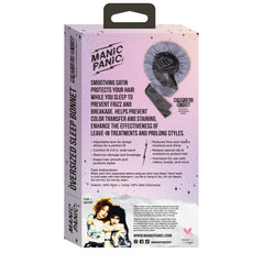 Manic Panic oversized sleep bonnet packaging with product details on a white background