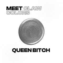Manic Panic Claw Colors Queen Bitch nail polish swatch in glossy metallic silver foil finish