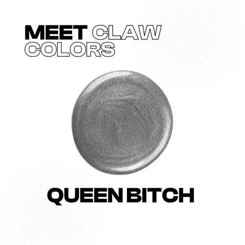 Manic Panic Claw Colors Queen Bitch nail polish swatch in glossy metallic silver foil finish