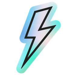 Gradient lightning bolt icon on a white background