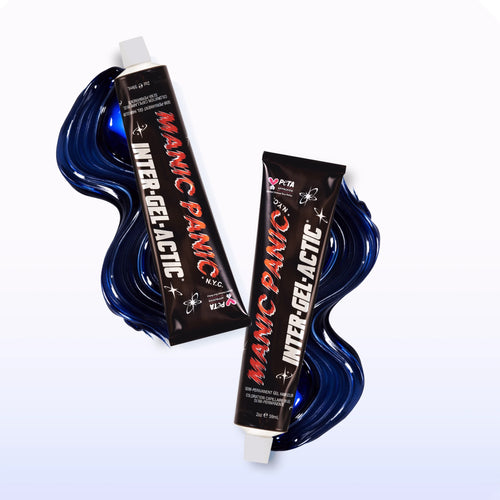 Manic Panic Inter-GEL-actic Celestine Blue hair hair dye with blue  semi-translucent gel texture  