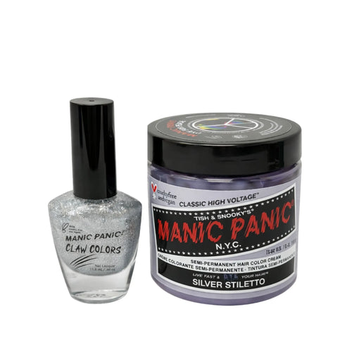 Manic Panic  Silver Stiletto hair dye and Queen Bitch Claw Colors bundle on a white background