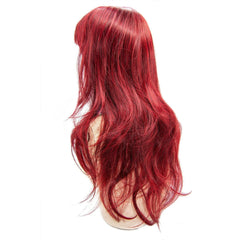 Tramp® Wig by Manic Panic® – long vibrant red wig with loose waves and full fringe (bangs), back view