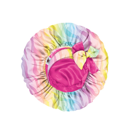 Zebra & Pink Oversized Satin Sleep Bonnet