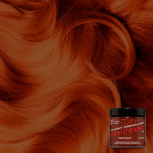 Tiger&#39;s Eye™ - Supernatural Shades - Classic High Voltage® - natural hair color, cruelty-free, vegan, rich copper, warm red undertone, bold, fiery, auburn, subtle red, warm brown, amber, brick, bronze, cinnamon, copper, ginger, mahogany, khaki, russet, rust, sepia, burnt sienna, tawny , semi permanent hair color, hair dye