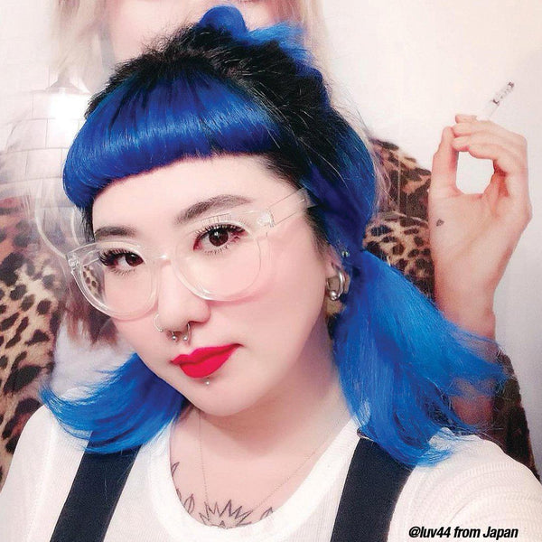 Blue Moon™ - Amplified™ - Tish & Snooky's Manic Panic, bright blue, cornflower blue, blue, true blue, neon blue, primary blue, cool blue, neutral blue, bleu, blu, semi permanent hair color, hair dye, @luv44