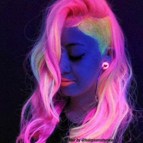 Electric Pink Pussycat™ - Classic High Voltage®, bright pink, orange pink, warm pink, candy pink, UV pink, neon pink, highlighter pink, semi permanent hair color, hair dye, @hairgasmsbynico