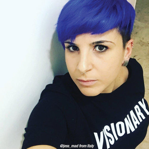 Ultra™ Violet - Amplified™ - Tish & Snooky's Manic Panic, glowing purple, glowing violet, medium purple, medium violet, glowing purple, bright purple, bright violet, blue based violet, blue toned violet, blue based purple, blue toned violet, semi permanent hair color, hair dye, @jess_mad