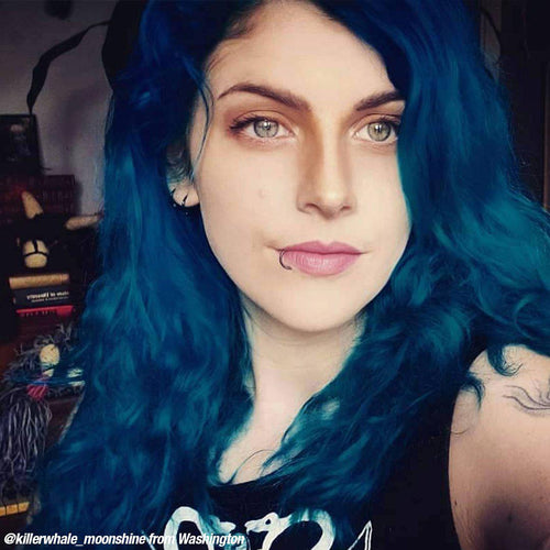 Voodoo™ Blue - Classic High Voltage® - Tish & Snooky's Manic Panic, blue green, turquoise, teal, mermaid blue, dark cyan, dark teal, dark turquoise dark blue green, semi permanent hair color, hair dye, @killerwhale_moonshine