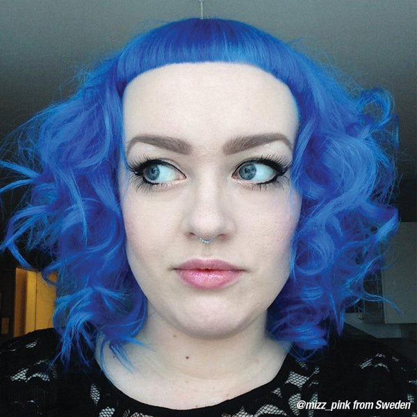 Bad Boy™ Blue - Classic High Voltage® - Tish and Snooky's Manic Panic, muted blue, subdued blue, denim blue, grey blue, green blue, blue, cool blue, neutral blue, bleu, blu, semi permanent hair color, hair dye, @mizz_pink