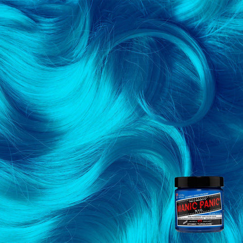 Atomic Turquoise™ - Classic High Voltage®, bright blue, neon blue, radiant aqua blue, aqua blue, radiant blue, turquoise, teal, mermaid blue, semi permanent hair color, hair dye