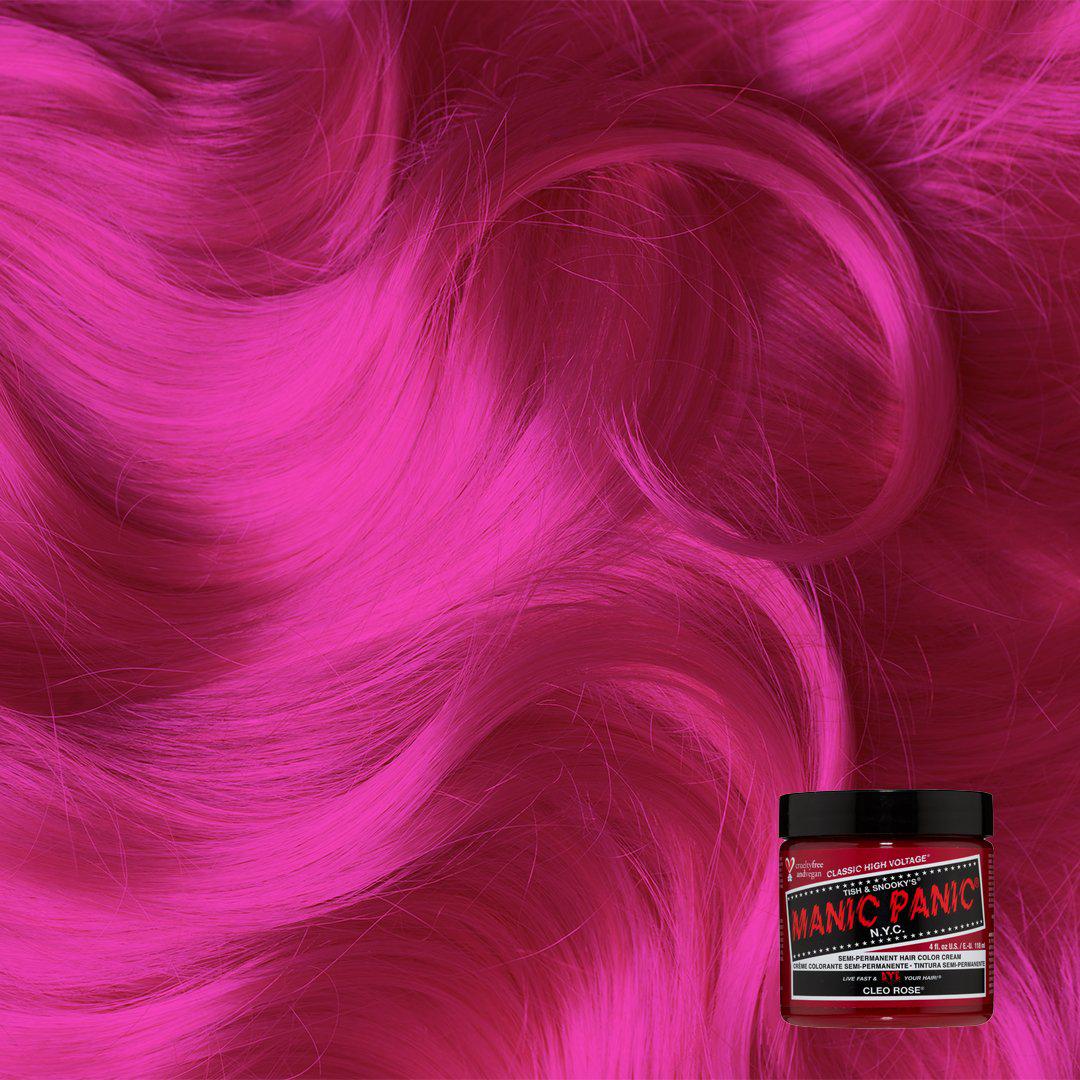 Cleo Rose® - Classic High Voltage®, Manic Panic, hot pink, rose pink, pink, warm pink, warm toned pink, magenta, clio rose, semi permanent hair color, hair dye