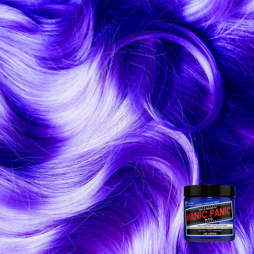 lilac, indigo, purple, hair color, hair dye, manic panic, lie locks, manic panic semi permanent hair
