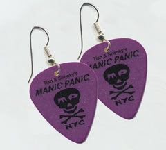 Guitar Pick Earrings with Skull Logo Assorted Colors
