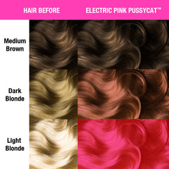 Electric Pink Pussycat™ - Amplified™, bright pink, orange pink, warm pink, candy pink, UV pink, neon pink, highlighter pink, semi permanent hair color, hair dye, hair level chart, shade sheet