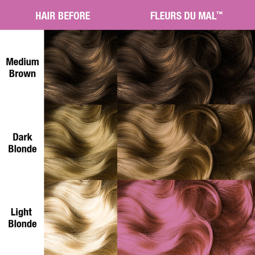 Fleurs Du Mal® Creamtone® Perfect Pastel - Tish & Snooky's Manic Panic, light mulberry red, hacienda rose, salmon, french rose, rose beige, french pink, moss rose, old rose, colonial rose, spanish rose, dixie dusk, red clay, dusty rose, amaranth, lavender, carnation, flamingo, hair level, hair dye, hair color, manic panic semi permanent hair, bleached hair