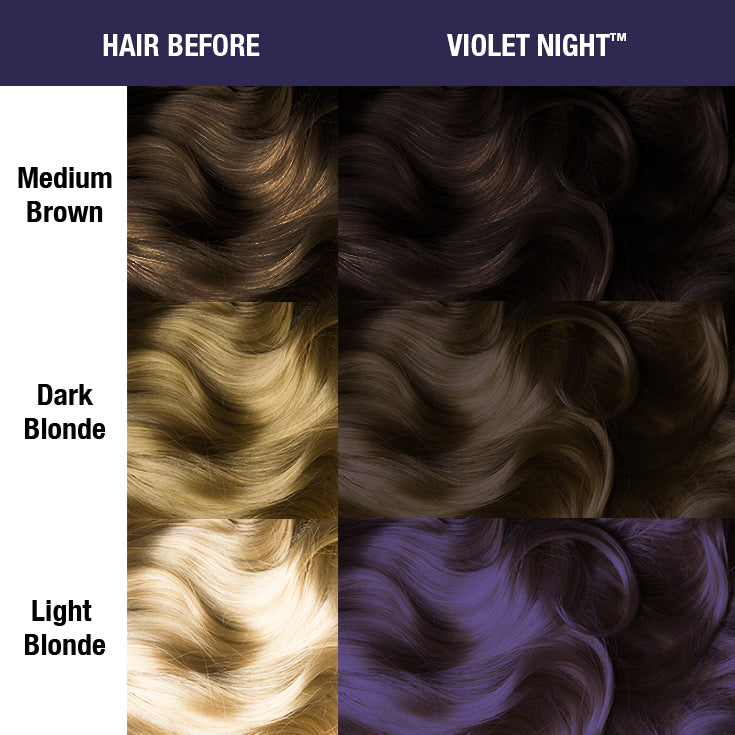 Violet Night™ - Amplified™ - Tish & Snooky's Manic Panic, dark cool purple, cool toned purple, eggplant purple, eggplant violet, deep purple, deep violet, dark cool violet, dark cool purple, semi permanent hair color, hair dye
