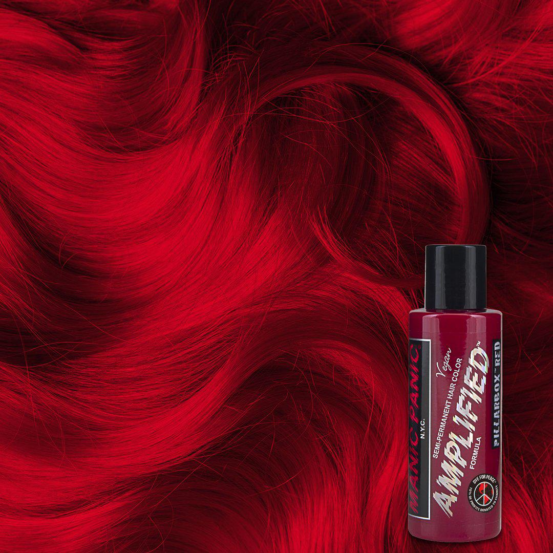 Pillarbox™ Red - Amplified™ - Tish & Snooky's Manic Panic, fire engine red, red, bright red, primary red, true red, pink red, ariel red, little mermaid red, semi permanent hair color, hair dye