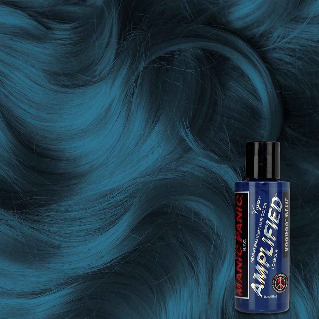 Voodoo Blue™ - Amplified™ - Tish & Snooky's Manic Panic, blue green, turquoise, teal, mermaid blue, dark cyan, dark teal, dark turquoise dark blue green, semi permanent hair color, hair dye