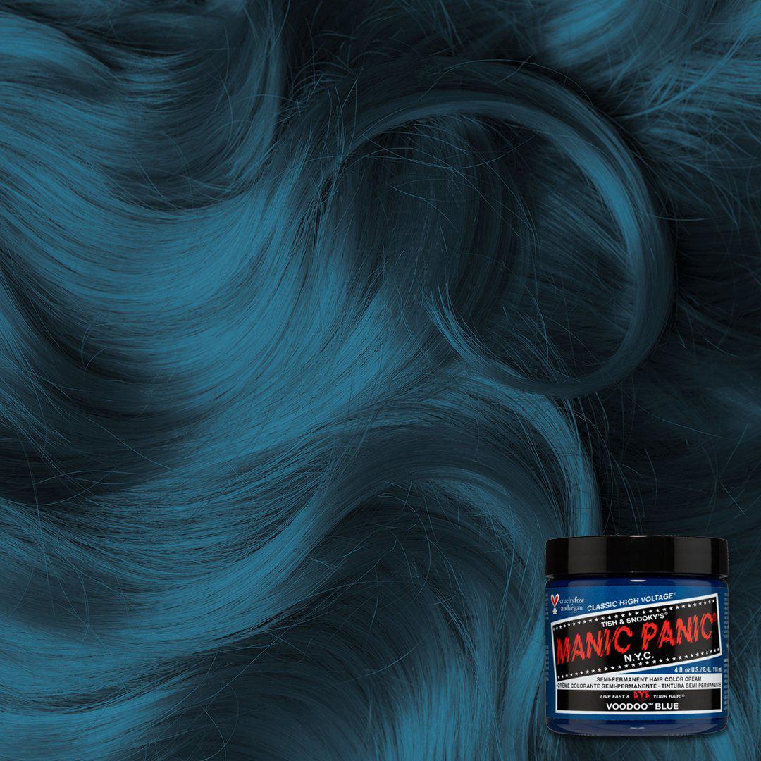 Voodoo™ Blue - Classic High Voltage® - Tish & Snooky's Manic Panic, blue green, turquoise, teal, mermaid blue, dark cyan, dark teal, dark turquoise dark blue green, semi permanent hair color, hair dye