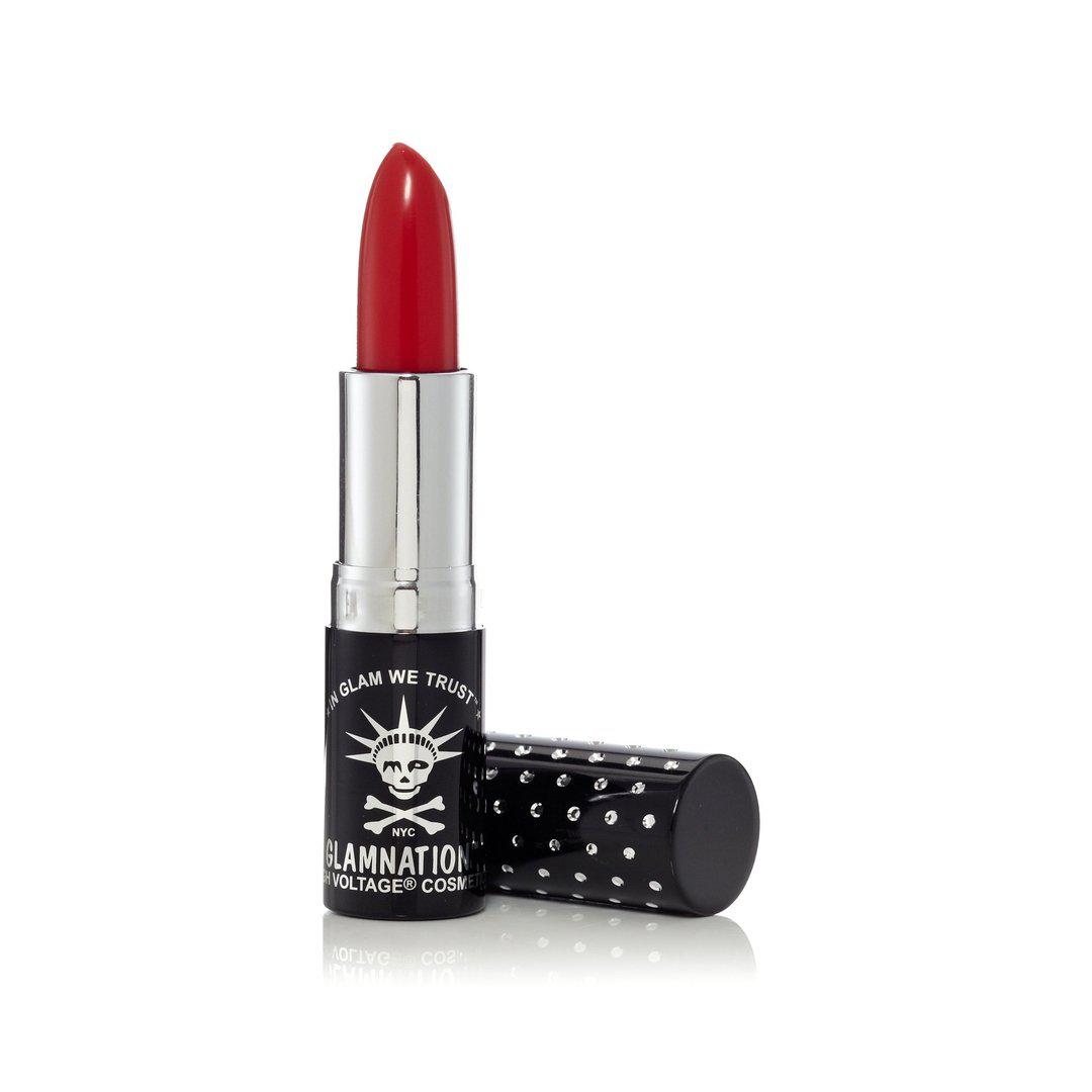 Glamnation Cosmetics Marilyn™ Lethal® Lipstick - Tish & Snooky's Manic Panic, bright red, warm red, firetruck red, red hot, marilyn monroe, marilyn red, red lipstick, lipstick
